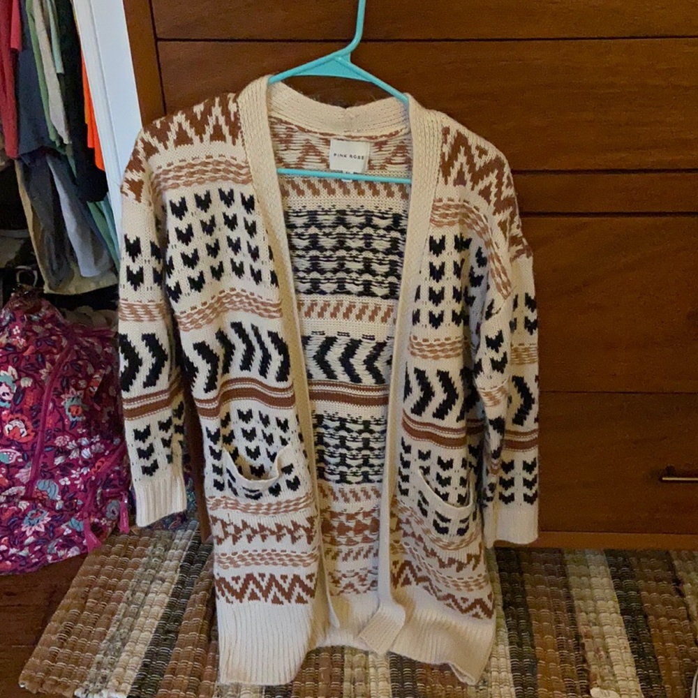 Multicolor Extra Small Cardigan Pink Rose Comfy